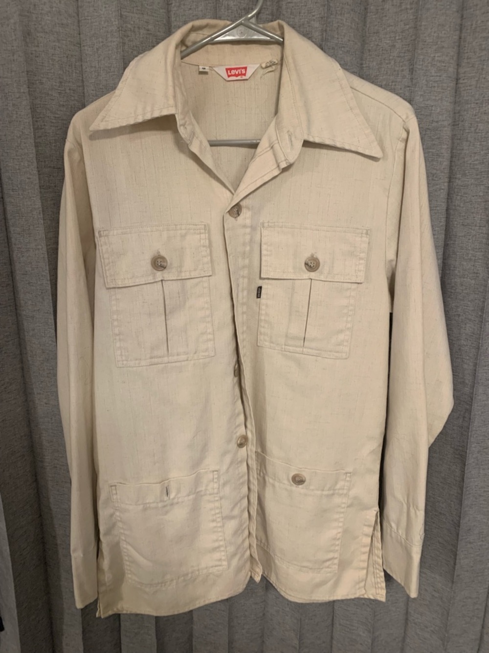 Levi's Men's Cream Button-Up Field Jacket Vintage